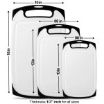 Belwares Plastic Cutting Boards Set of 3, with Non-Slip Feet & Deep Drip Juice Groove - Image 2